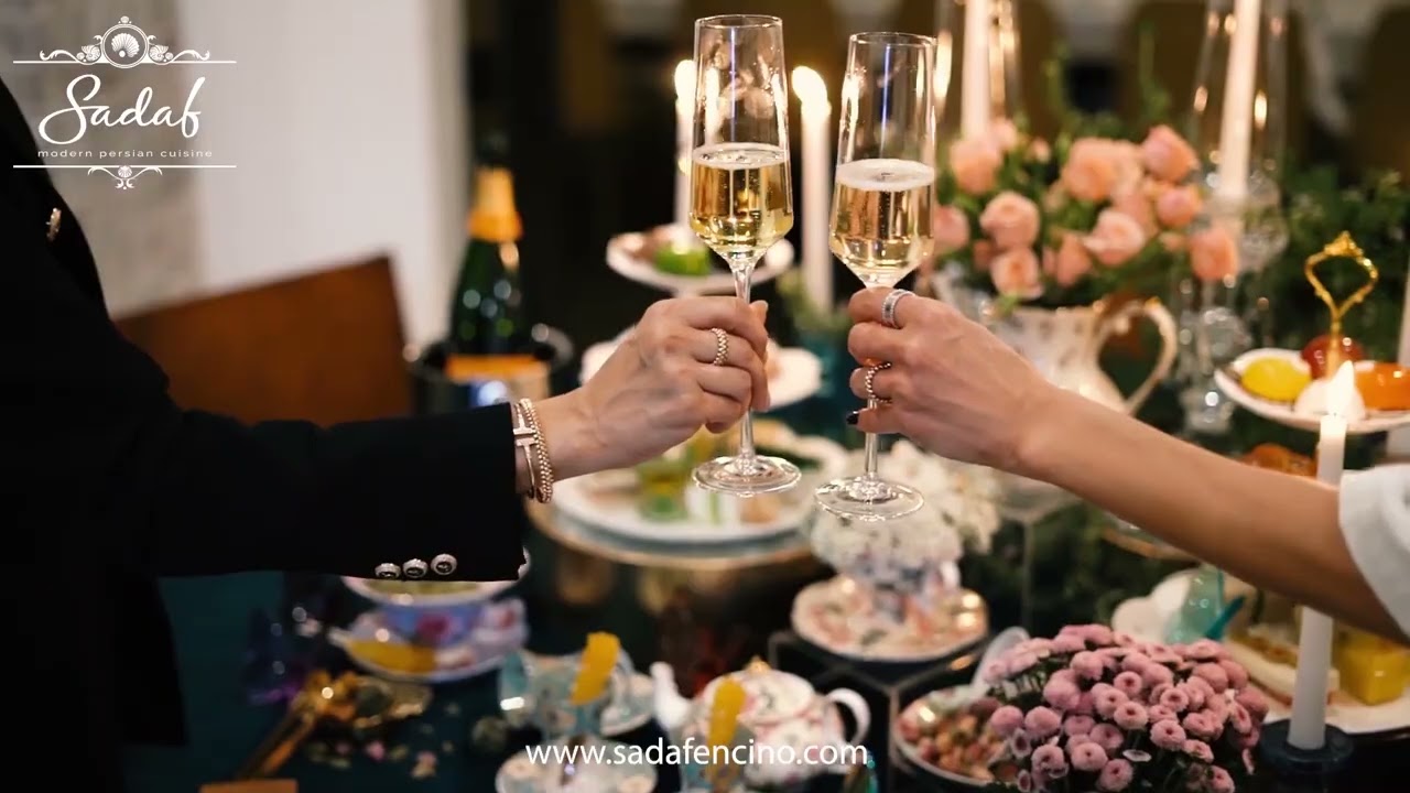 Beautifully arranged Iranian banquet setup for a birthday celebration in Los Angeles