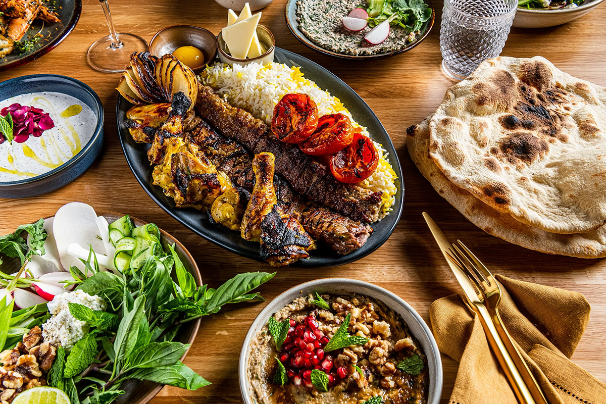 Delicious Persian cuisine at a top-rated restaurant in Los Angeles.