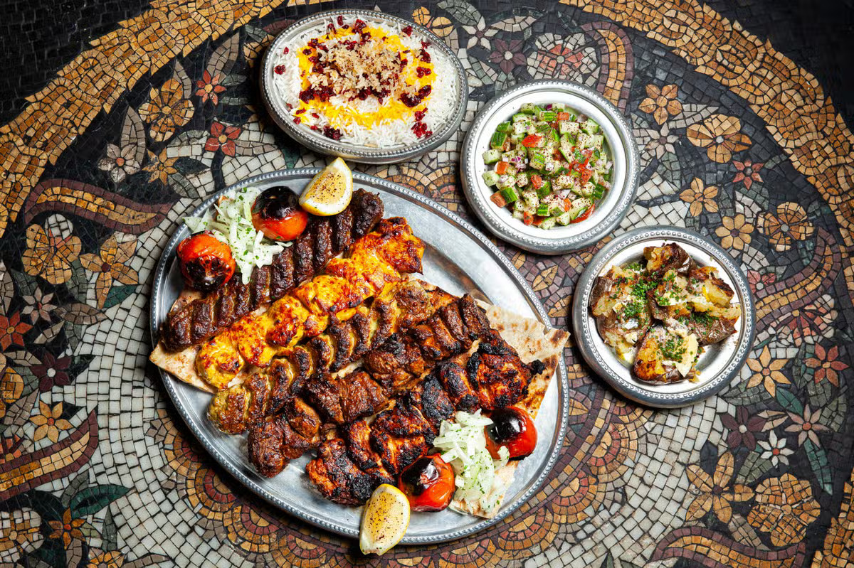 Top-rated Persian dishes served at a popular Los Angeles restaurant.