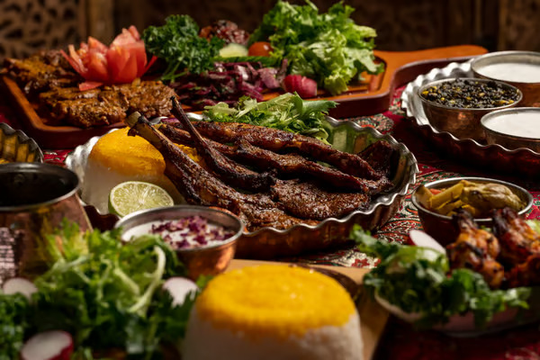 Traditional Persian meal at one of Los Angeles' best restaurants.